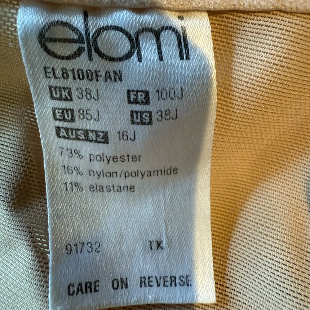 Elomi Beige 38J Underwire Bra